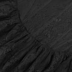Flowering Girl Women Lace Tiered flower Strapless Maxi Dress in black