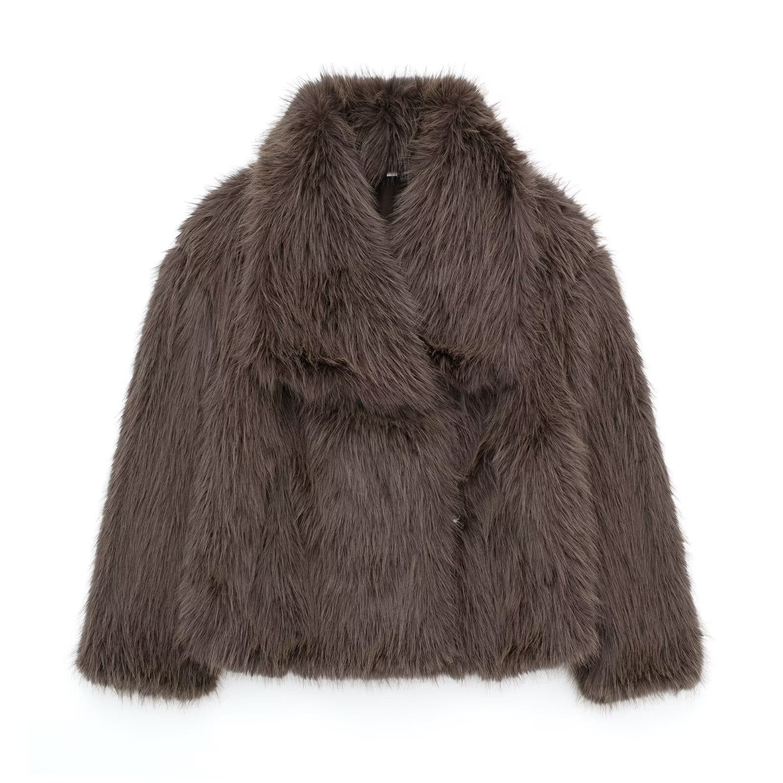 Flowering Girl Women mag lambswool thick fur coat