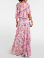 Pink Floral  Maxi Dress