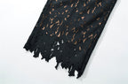 Flowering Girl Women hermosa Bow Strap Embroidered Lace Maxi Dress in black