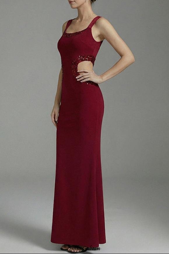 cornelia Beaded cutout Crepe Maxi Dress - burgundy