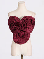 Neela 3d Flower Strapless Waist Mini Dress