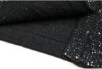 Flowering Girl Women sequin knit v-neck cardigan in black