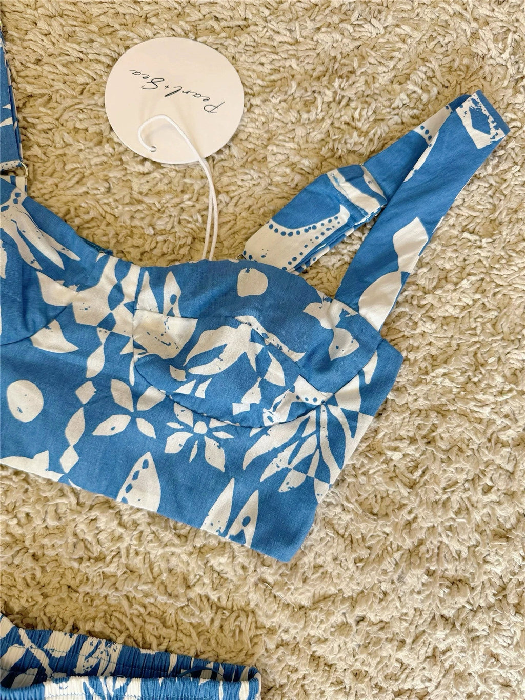 Flowering Girl Women graffiti hand-painted pattern camisole shorts all-cotton two-piece set
