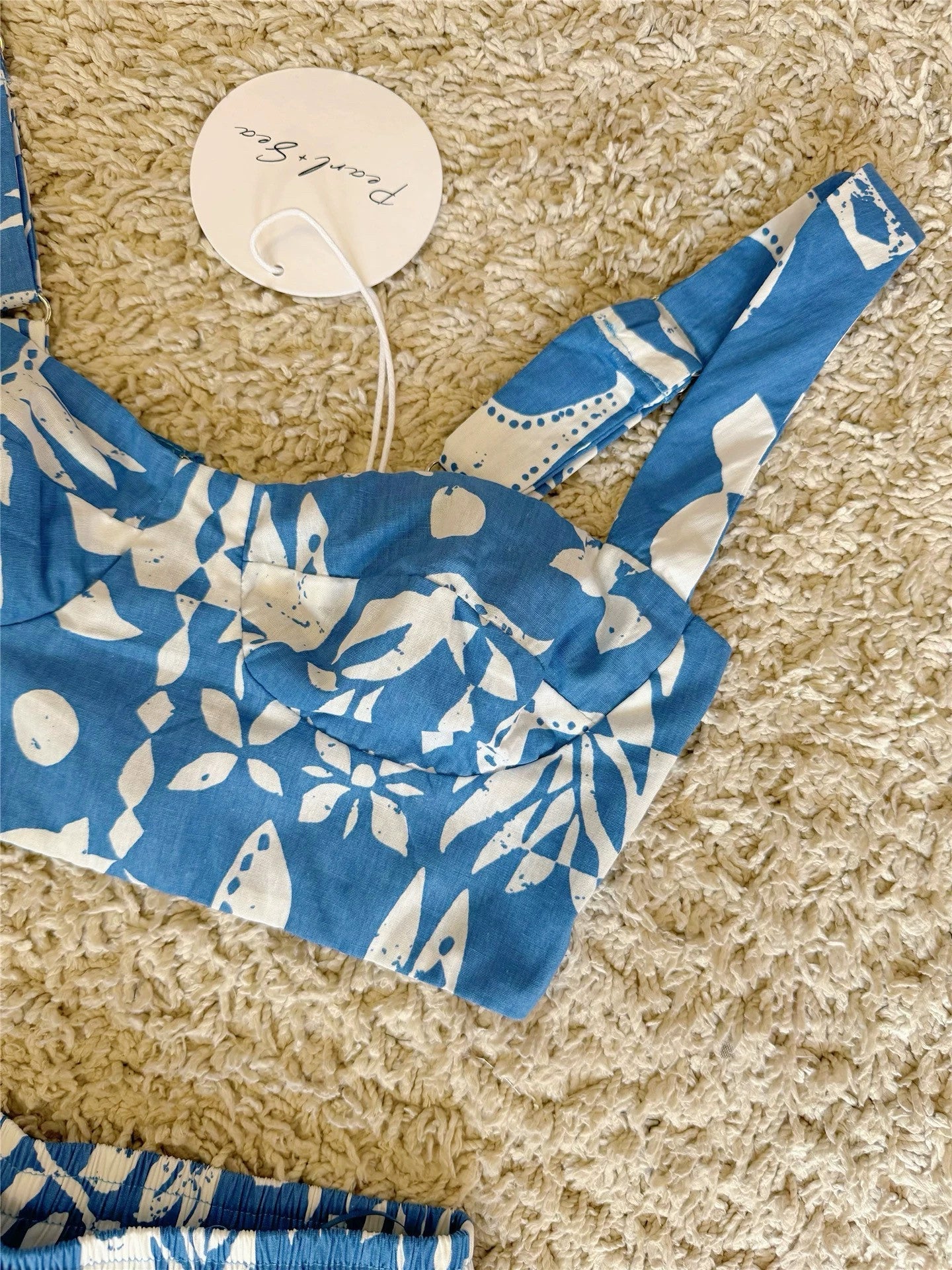 Flowering Girl Women graffiti hand-painted pattern camisole shorts all-cotton two-piece set