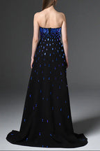 Flowering Girl Women beaded diamond blue diamond bandeau dress