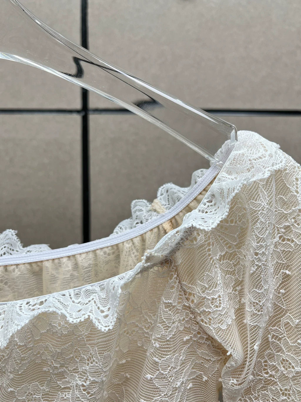 Flowering Girl Women Off Shoulder Sheer Lace Cutout Crop Top