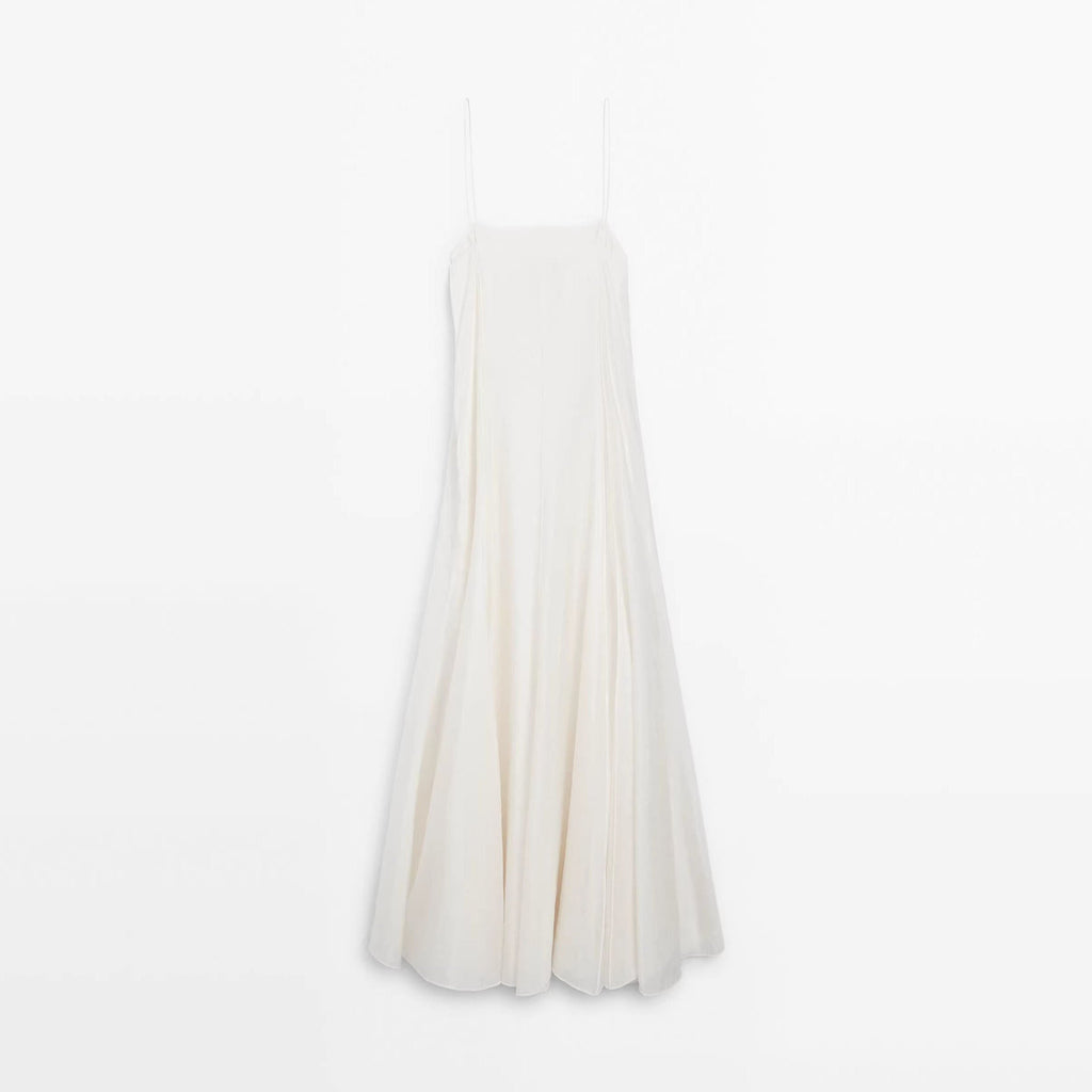 Flowering Girl Women white off-shoulder drape long slip dress