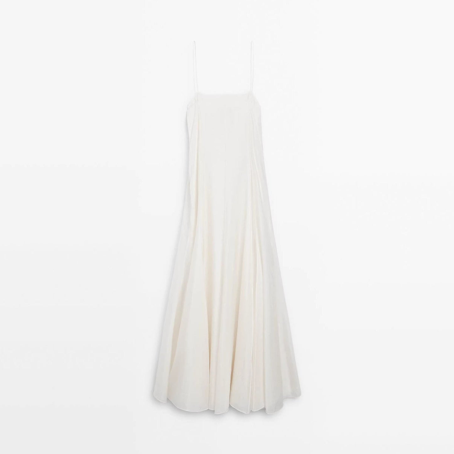 white off-shoulder drape long slip dress