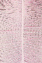 Hollow Mesh Rhinestone Sleeveless maxi Dress in pink