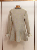 Phoenix Gold Crystal Trim Knit Mini Dress