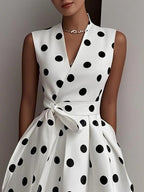 Flowering Girl Women white polka dot strapless maxi dress