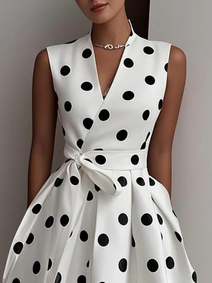 Flowering Girl Women white polka dot strapless maxi dress