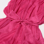 Flowering Girl Women half-high-neckline tulle mini dress in pink
