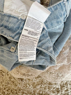 Flowering Girl Women layered lace ruffle patchwork with pure cotton denim low-rise mini short skirt