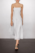 Flowering Girl Women white off-shoulder drape long slip dress