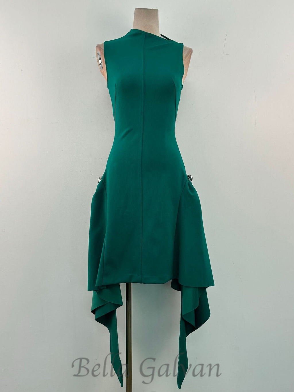 Flowering Girl Women Amato Sleeveless Fringe Mini Dress in green