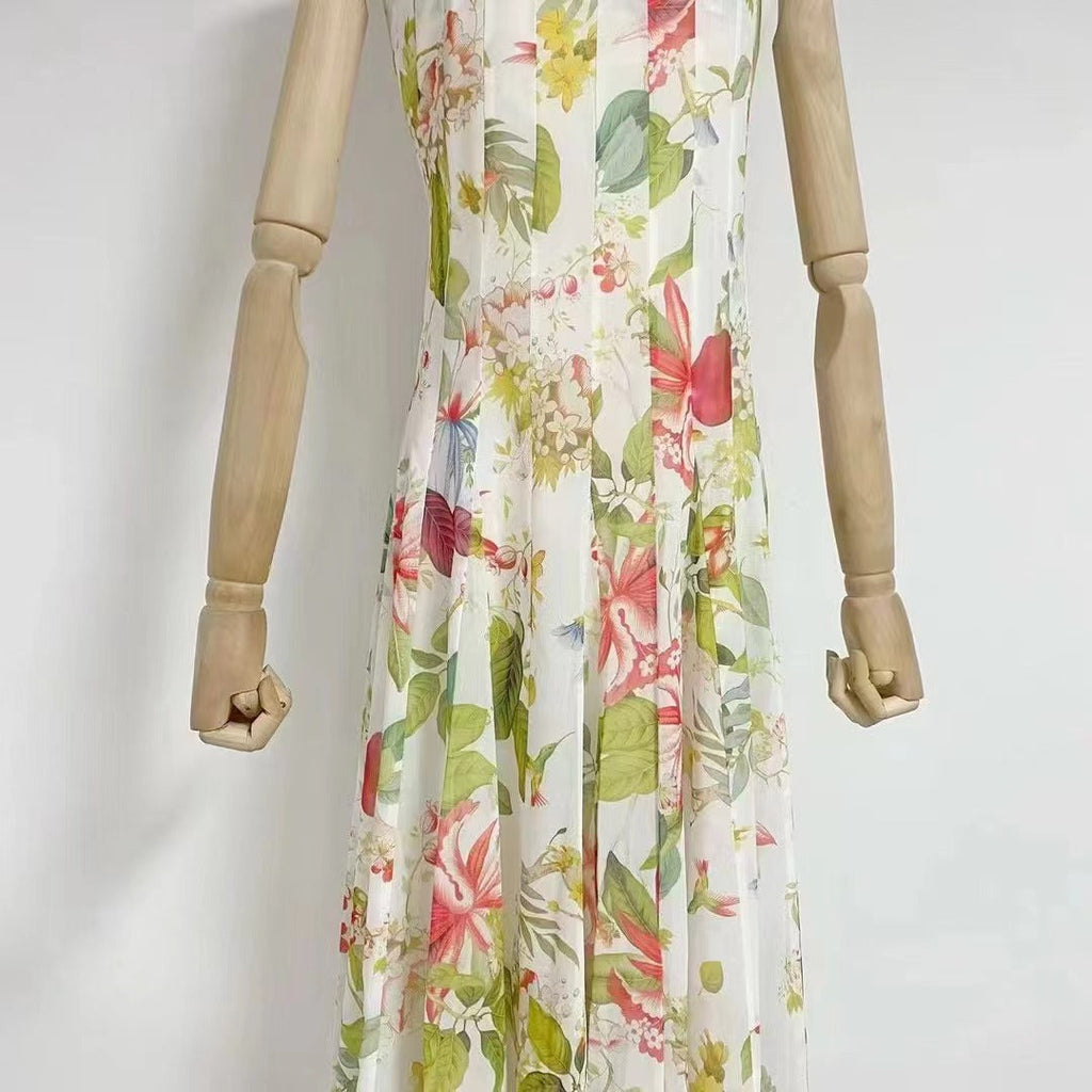 Flowering Girl Women Multicolor Floral Print Fauna Gazar Gown