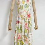 Flowering Girl Women Multicolor Floral Print Fauna Gazar Gown