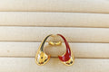 Retro Enamel Gold- Red Earring