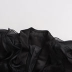 ashley Ruffle embellished Blazer in black