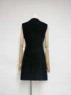 mandy 3d flower embellished Mini Dress in Black