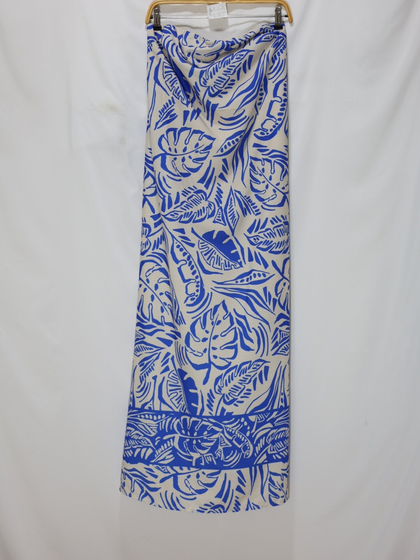 Flowering Girl Women Tropical Leaf Print Strapless Maxi Dress