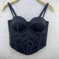 Basia Black Irregular Straight Herringbone Corset
