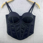 Basia Black Irregular Straight Herringbone Corset