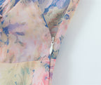 Flowering Girl Women rebecca Floral print ruffle backless maxi dress - blue