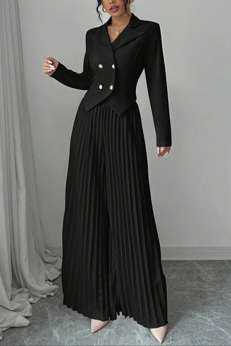 Flowering Girl Women black long-sleeved suit