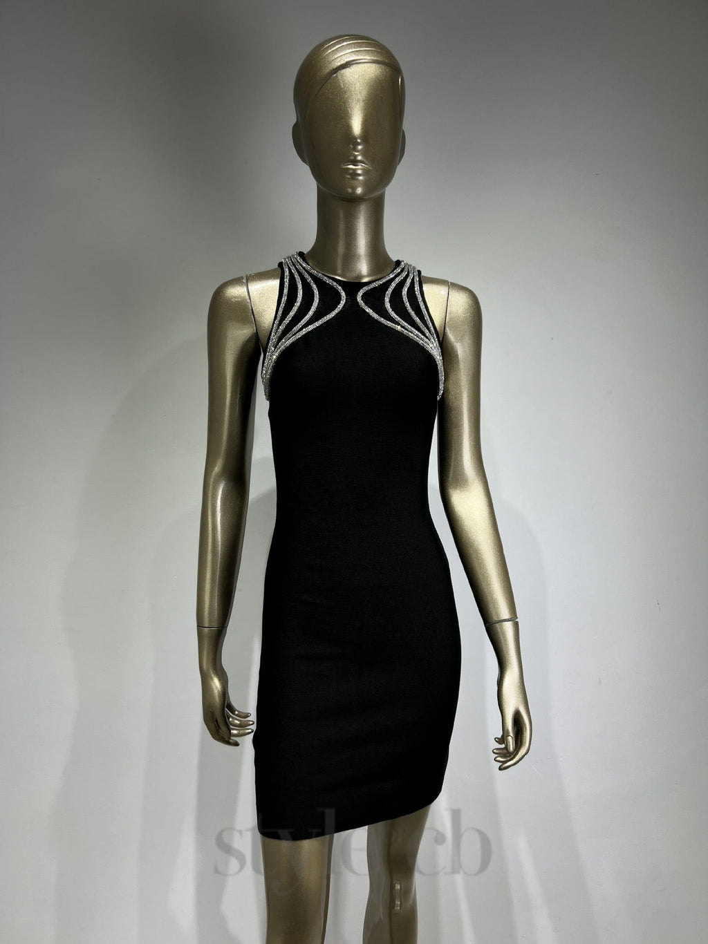 Flowering Girl Women MIKINE DIAMANTE BANDAGE MINI DRESS IN BLACK