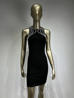 Flowering Girl Women MIKINE DIAMANTE BANDAGE MINI DRESS IN BLACK