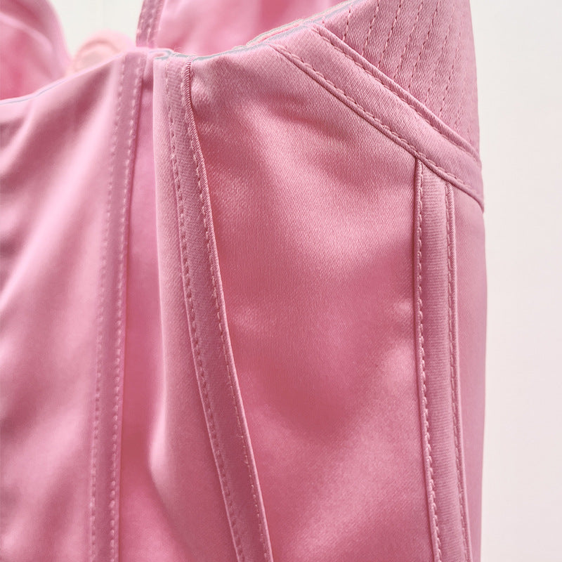 Flowering Girl Women Acetate-blend satin mini dress in pink