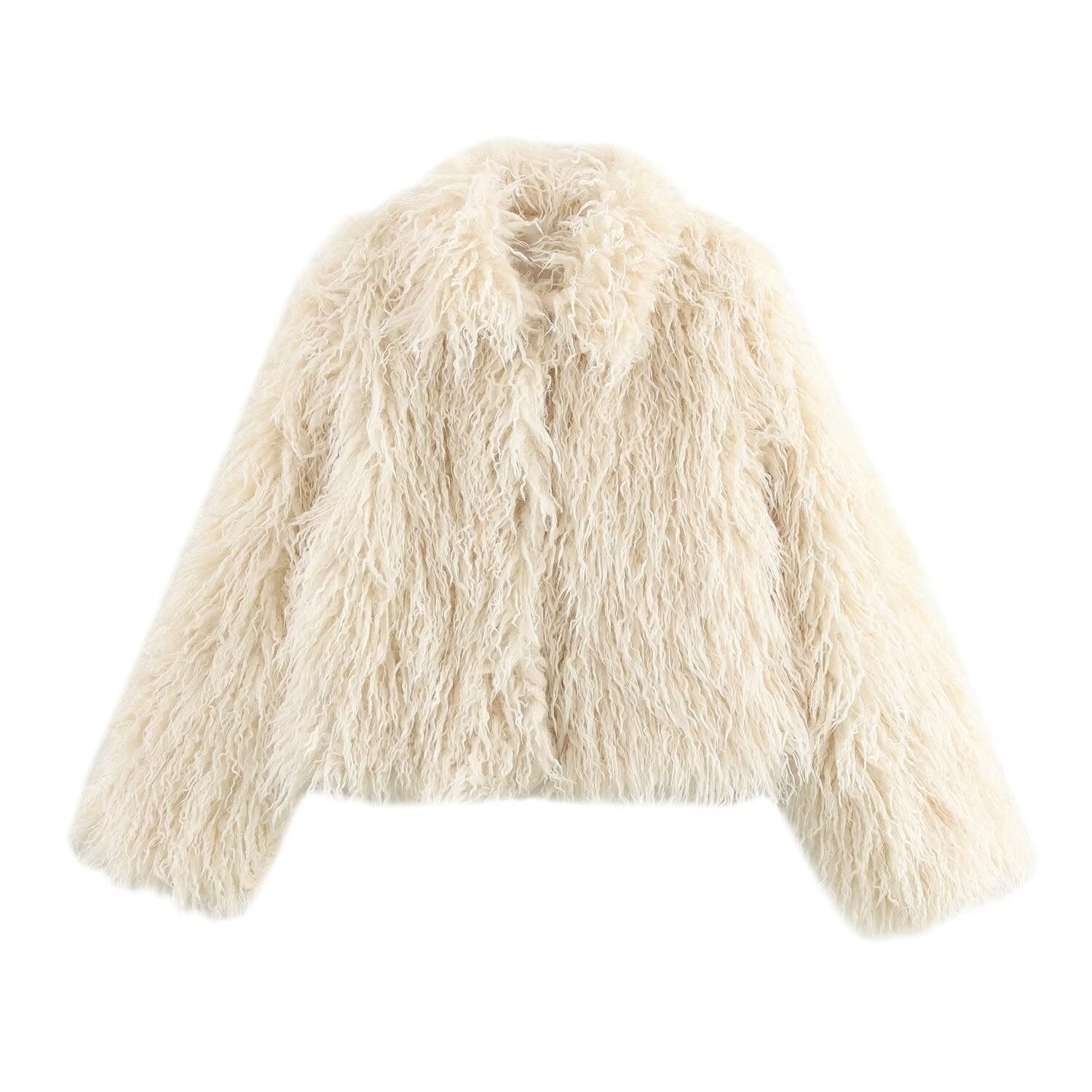 Flowering Girl Women michaelia fur lapel jacket in white