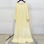 Flowering Girl Women blush pink long sleeve kaftan-style maxi dress