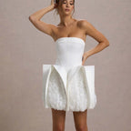 Flowering Girl Women Calais Strapless Flower Mini Dress