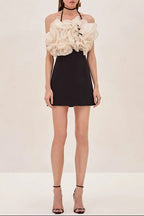 Flowering Girl Women Rosemary Ruffle Backless Mini Dress In Black
