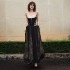 Rose Asymmetrical Waist Spaghetti Strap Maxi Dress - Khaki