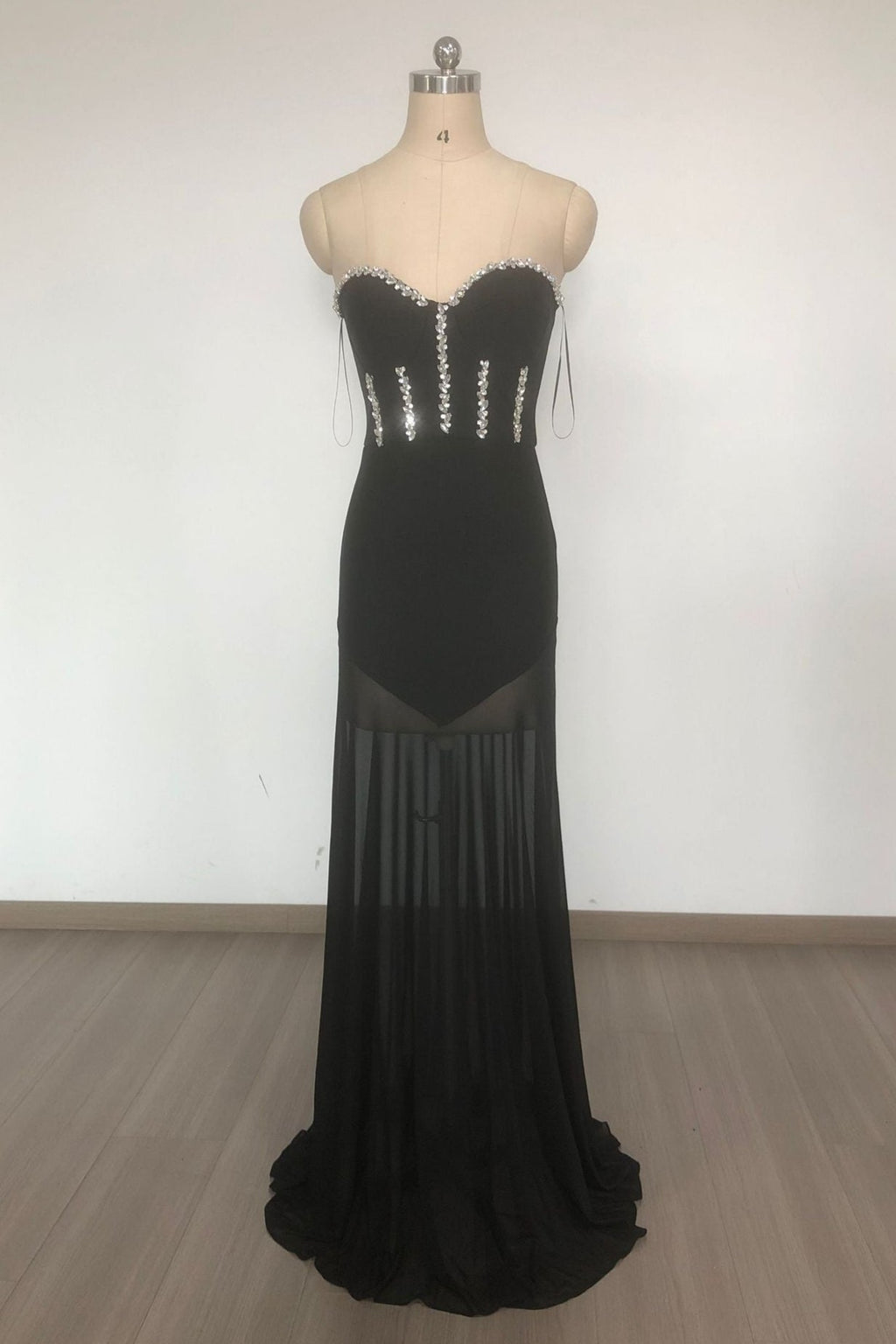 Flowering Girl Women Kristin Black Strapless Mesh Bandage Maxi Dress