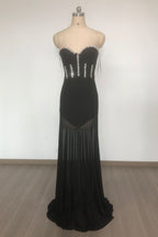 Flowering Girl Women Kristin Black Strapless Mesh Bandage Maxi Dress