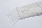 Theresa Large Bow Feather Blazer Mini Dress In White