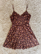 floral lace patchwork mesh camisole dress