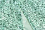 Flowering Girl Women Sequin Two Pieces Suit In Green