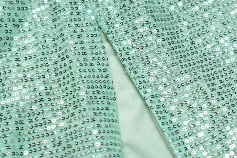 Flowering Girl Women Sequin Two Pieces Suit In Green