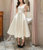 Bow U-Neck Sleeveless Hepburn Midi Dress