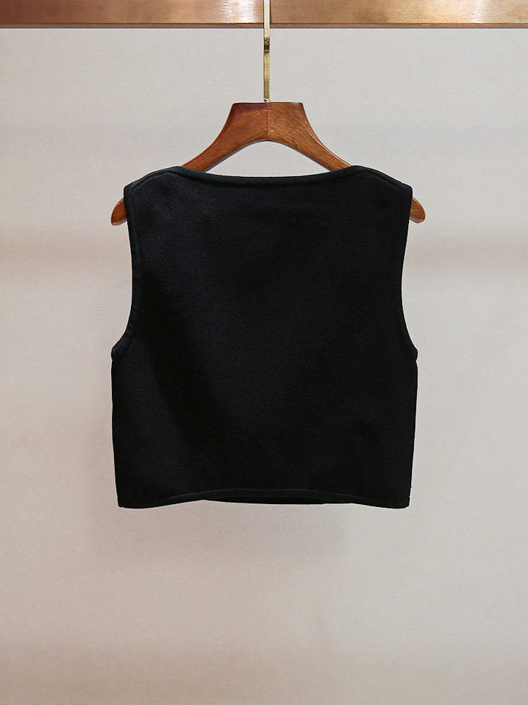 Marcia Black Double Breasted Vest