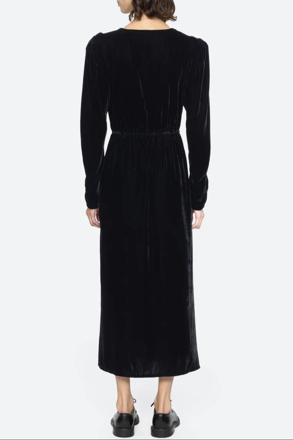 Wallis Black v-Neck Bow Cutout Velvet Midi Dress