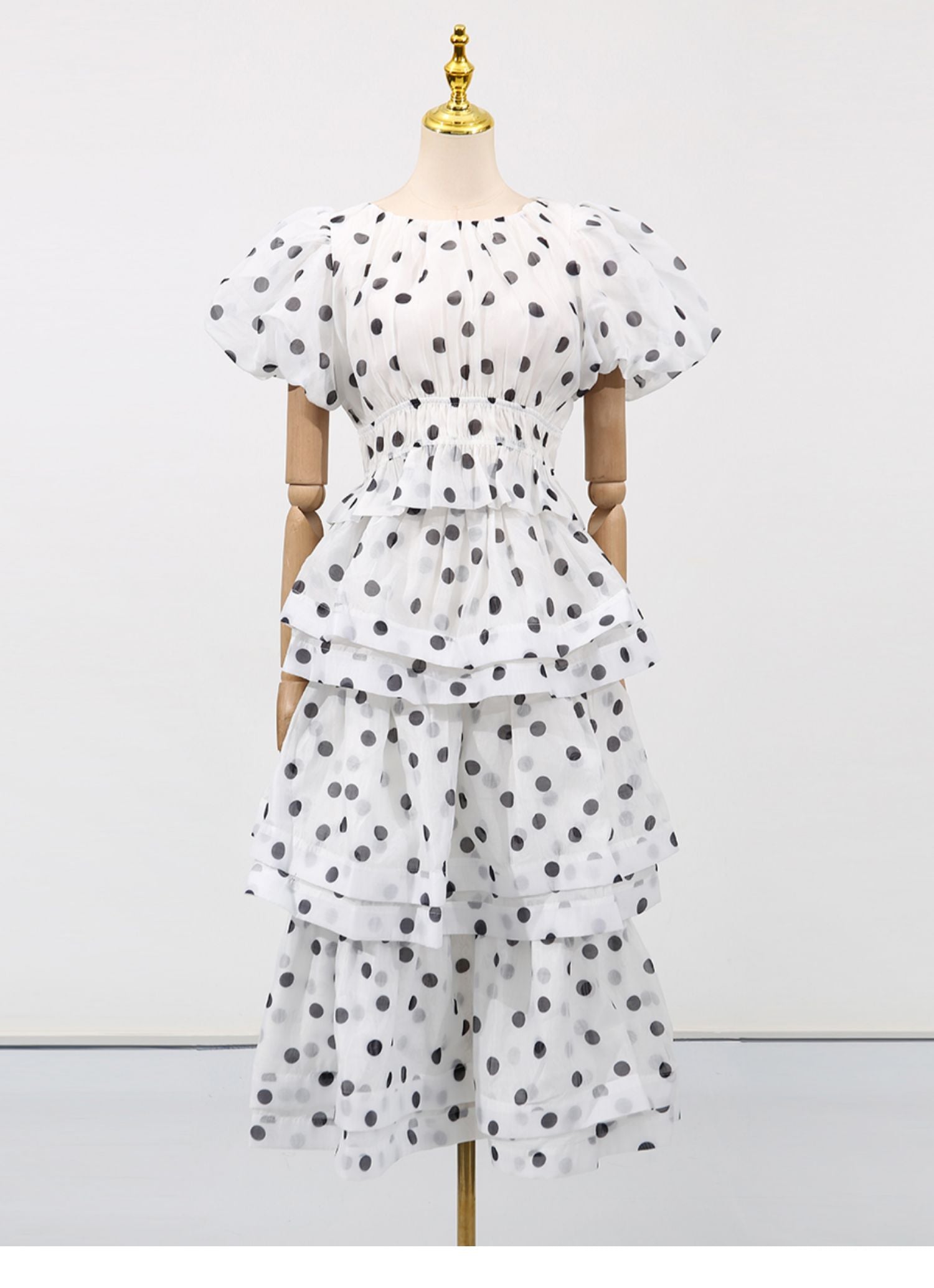 Flowering Girl Women Colette Polka Dot Ruffle Skirt Two Piece Set