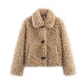 Flowering Girl Women faux fur all-in-one jacket in dark brown